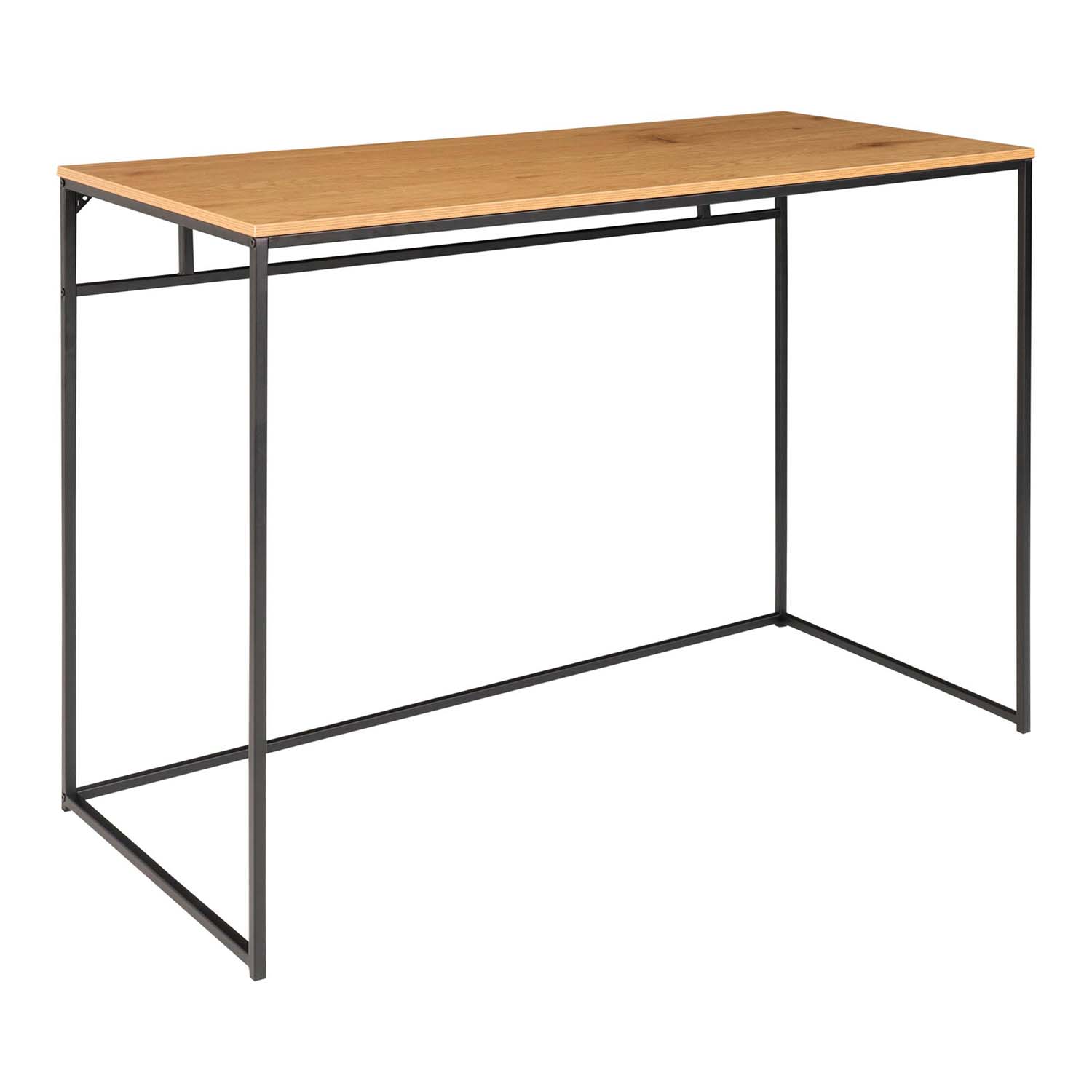 HOUSE NORDIC Vita skrivebord - natur melamin og sort stål (100x45) Natur