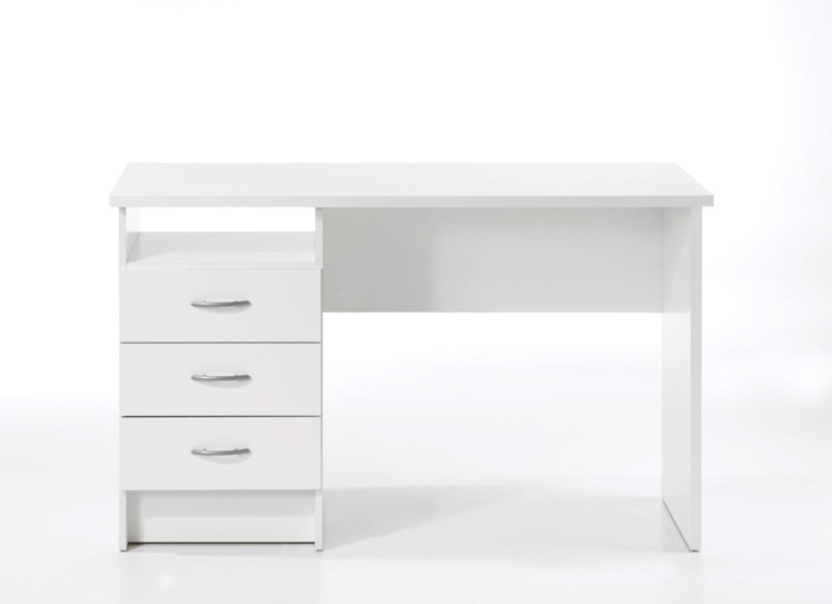 TVILUM Function Plus skrivebord - Hvidt træ, m. 3 skuffer Hvid