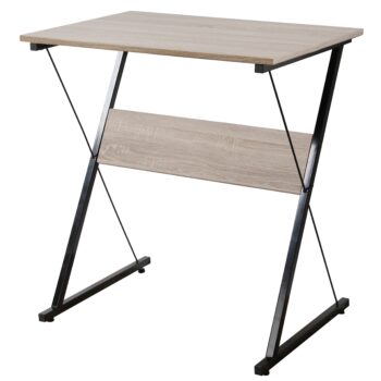 NORDLYS Detroit skrivebord, rektangulær - brun træ og sort metal (70x48) Brun