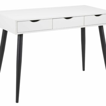 ACT NORDIC Neptun skrivebord - hvid/sort melamin/metal, m. 3 skuffer (110x50) Hvid