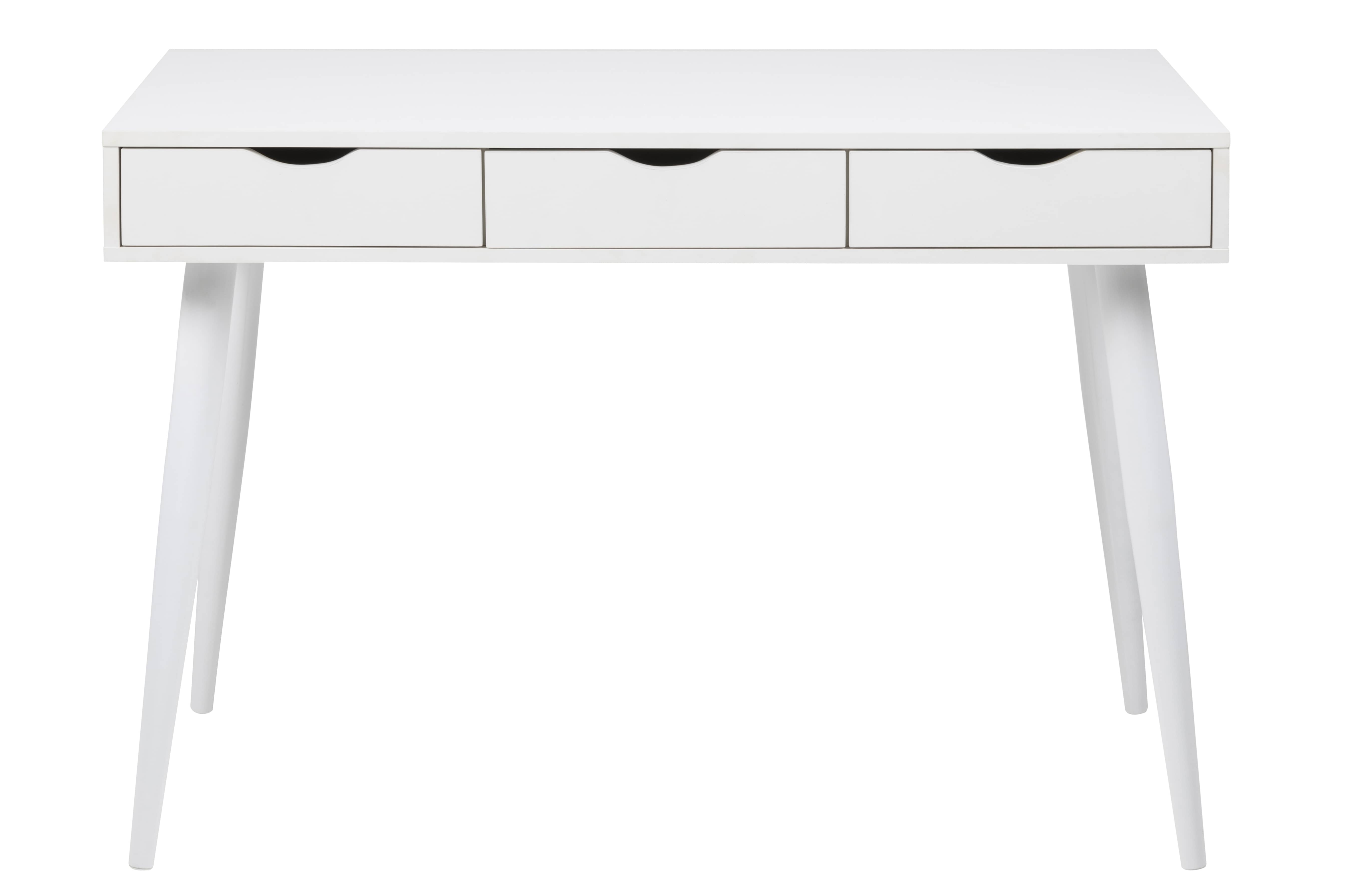 ACT NORDIC Neptun skrivebord - hvid melamin/metal, m. 3 skuffer (110x50) Hvid