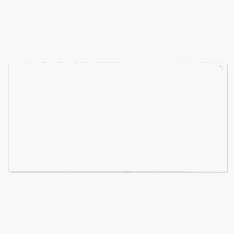 200 x 100 cm. PURE White Magnetisk Glastavle