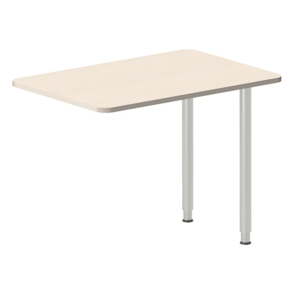 Skrivebord, tilbyg DNA Birk 1000x600 mm I-ben Alugrå