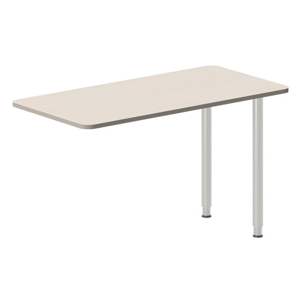 Skrivebord, tilbyg DNA Birk 1200x600 mm I-ben Alugrå