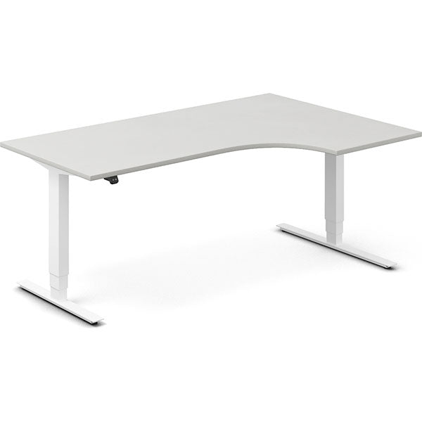 Hæve-sænkebord DNA, Lysgrå 1800x1200 mm Højre 2-ben/Hvid