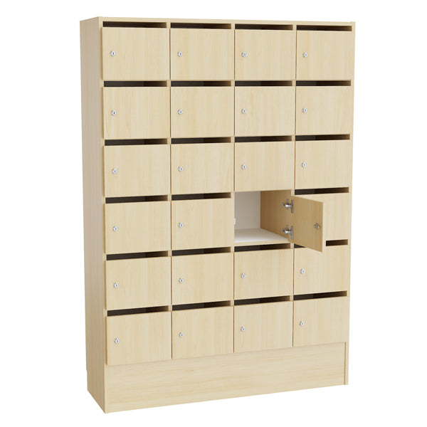 Mora Personaleskab 24 rum birk døre, cylinderlås