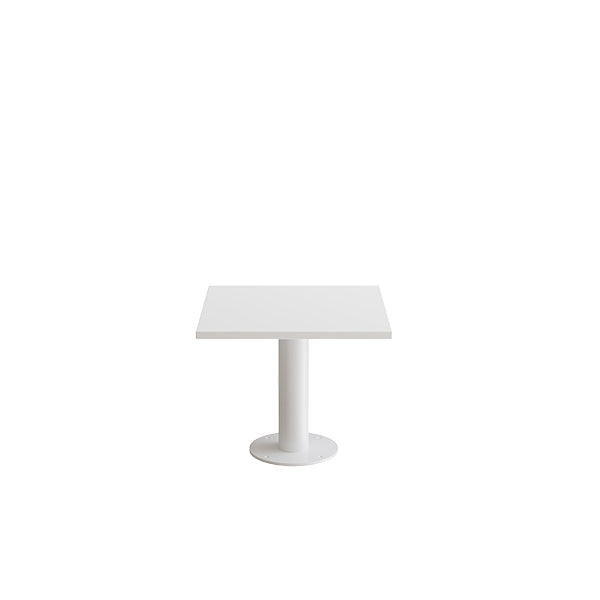 Bord Cirkum, 600x600mm, højde 500 mm, hvid laminat med hvidt stel